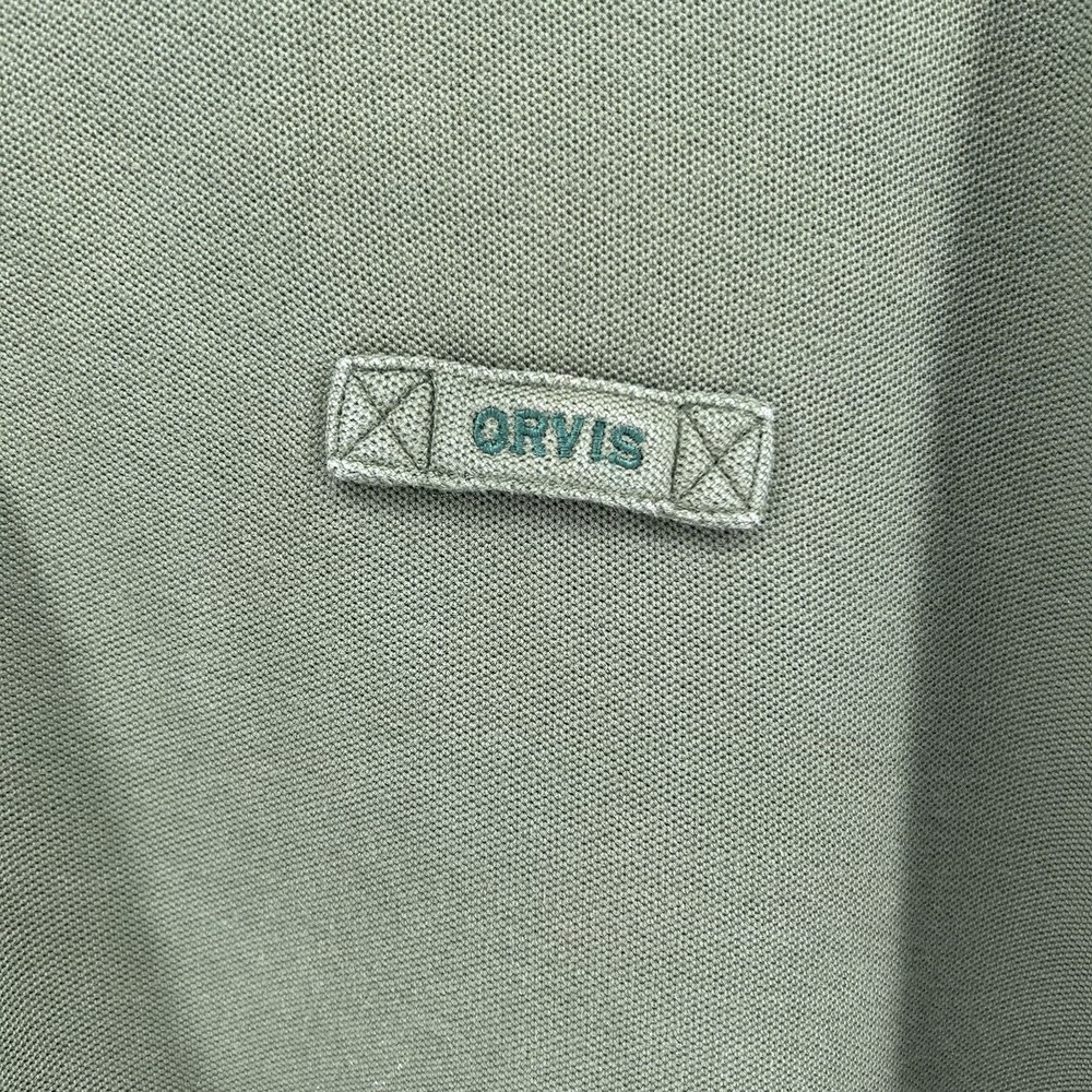 Orvis Signature Polo Shirt Mens 2XLT Olive Green Pique Logo Cabincore Heritage - Picture 3 of 11